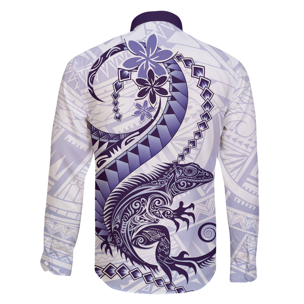 Purple Maori Tuatara Family Matching Off The Shoulder Long Sleeve Dress and Hawaiian Shirt Luxury Pastel Pattern