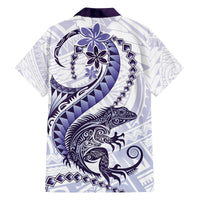 Purple Maori Tuatara Family Matching Puletasi and Hawaiian Shirt Luxury Pastel Pattern