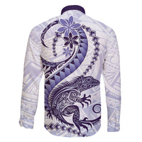 Purple Maori Tuatara Family Matching Tank Maxi Dress and Hawaiian Shirt Luxury Pastel Pattern