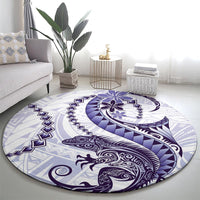 Purple Maori Tuatara Round Carpet Luxury Pastel Pattern LT01 - Polynesian Pride