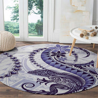 Purple Maori Tuatara Round Carpet Luxury Pastel Pattern LT01 - Polynesian Pride
