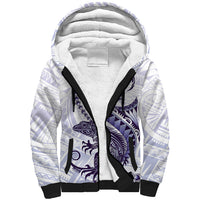 Purple Maori Tuatara Sherpa Hoodie Luxury Pastel Pattern