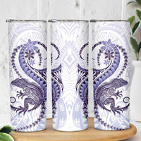 Purple Maori Tuatara Skinny Tumbler Luxury Pastel Pattern
