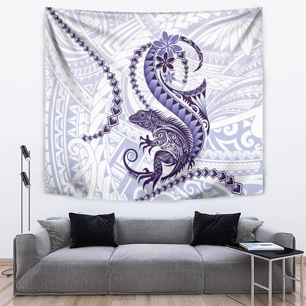 Purple Maori Tuatara Tapestry Luxury Pastel Pattern LT01 Purple - Polynesian Pride