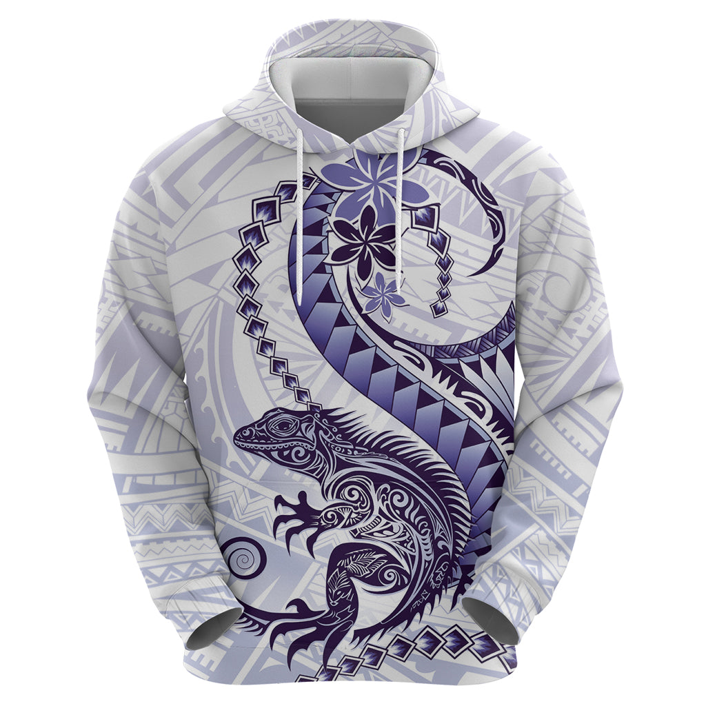 Purple Maori Tuatara Zip Hoodie Luxury Pastel Pattern