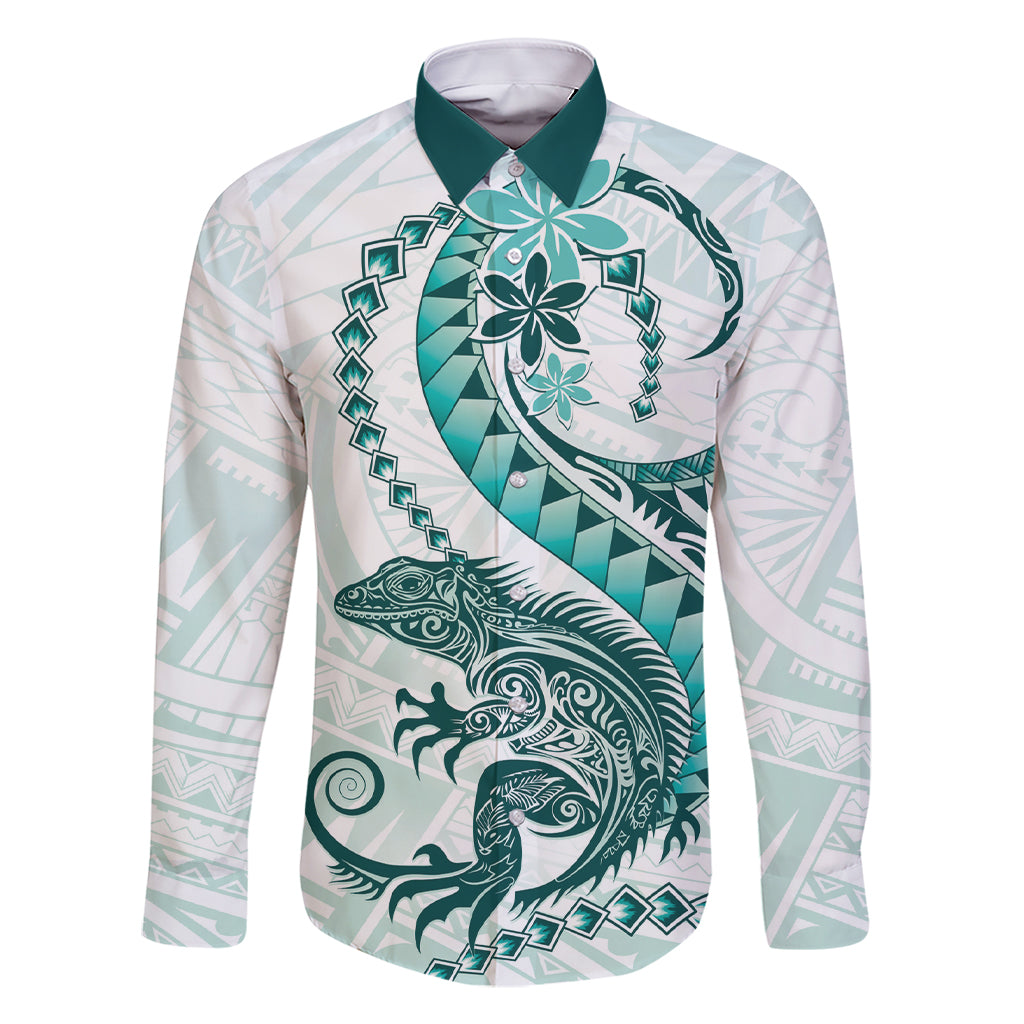 Teal Maori Tuatara Family Matching Short Sleeve Bodycon Dress and Hawaiian Shirt Luxury Pastel Pattern