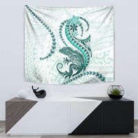 Teal Maori Tuatara Tapestry Luxury Pastel Pattern LT01 - Polynesian Pride