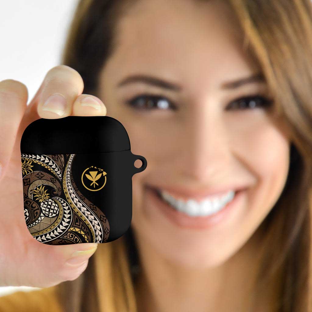 Hawaii Pineapple Brown Tribal Pattern AirPods Case - Polynesian Pride