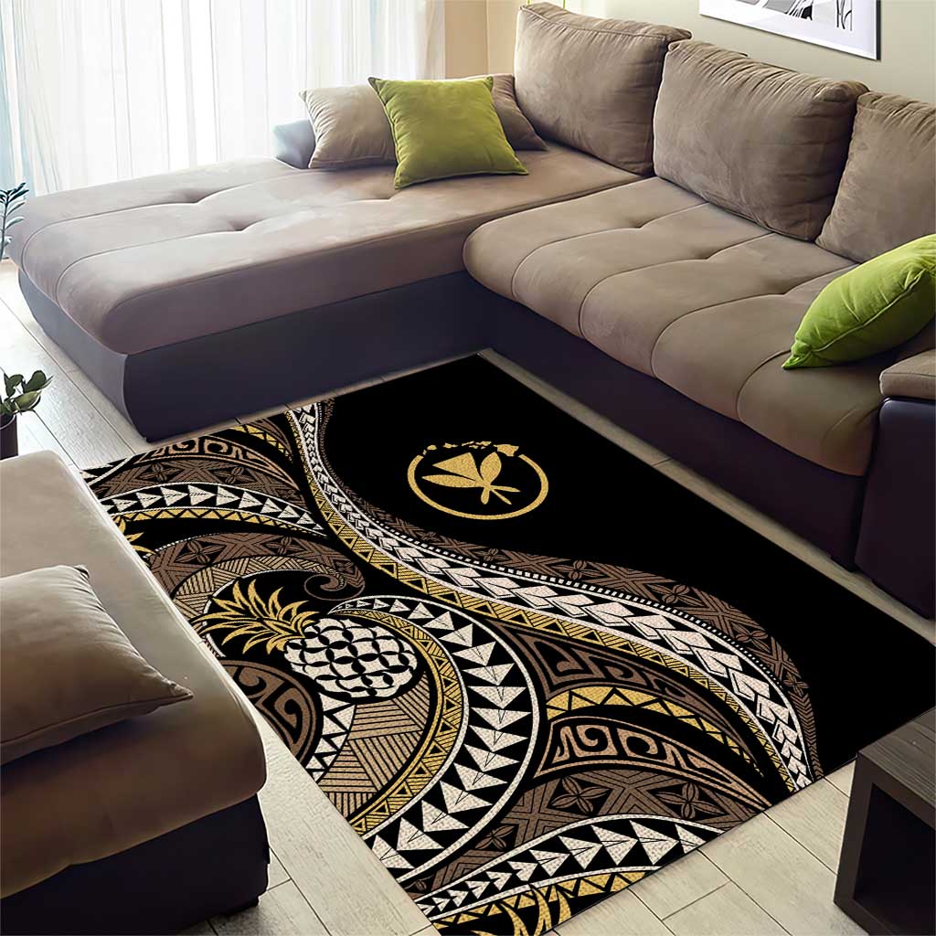 Hawaii Pineapple Brown Tribal Pattern Area Rug - Polynesian Pride