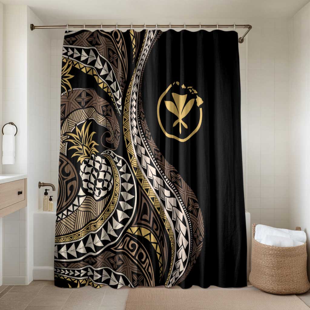 Hawaii Pineapple Brown Tribal Pattern Bathroom Set - Polynesian Pride
