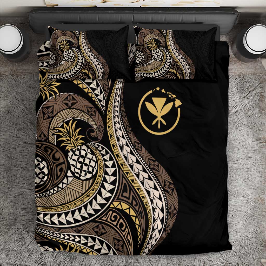 Hawaii Pineapple Brown Tribal Pattern Bedding Set - Polynesian Pride