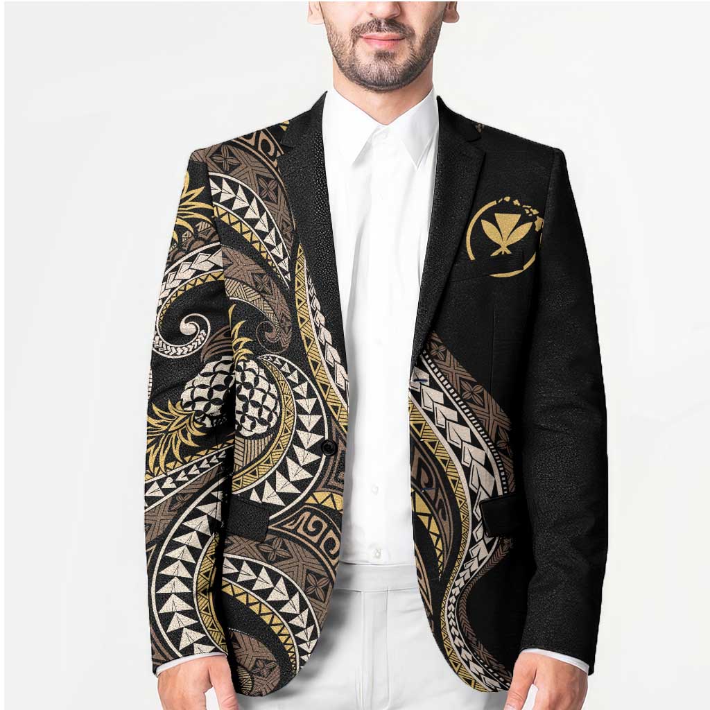 Hawaii Pineapple Brown Tribal Pattern Blazer - Polynesian Pride