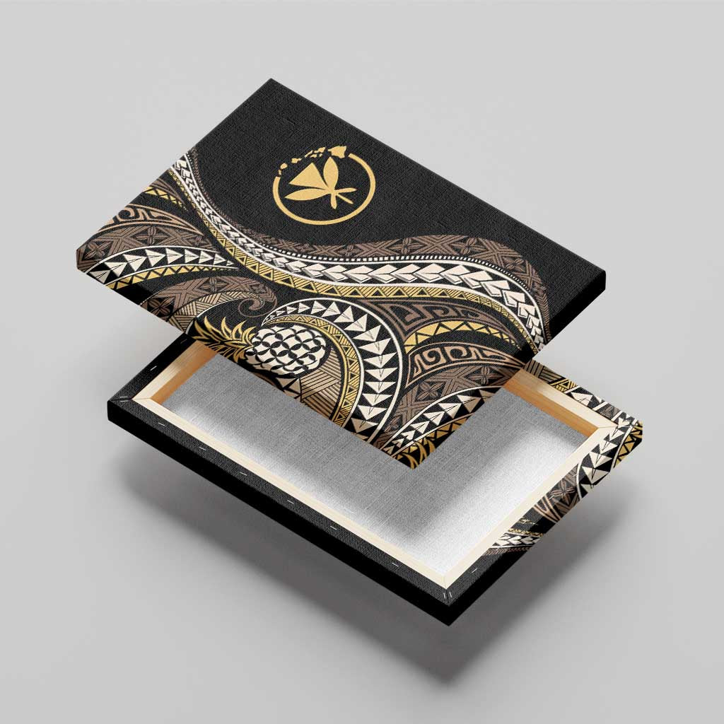 Hawaii Pineapple Brown Tribal Pattern Canvas Wall Art - Polynesian Pride