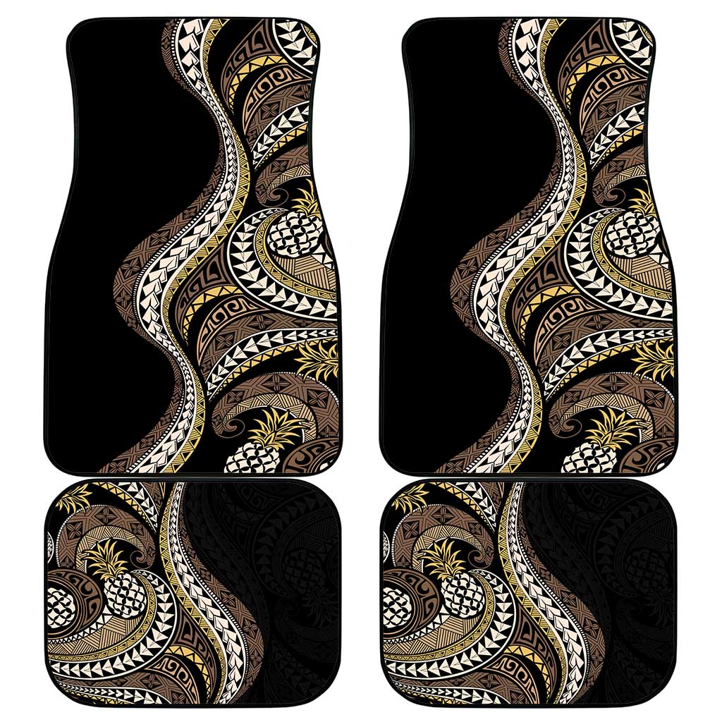 Hawaii Pineapple Brown Tribal Pattern Car Mats - Polynesian Pride