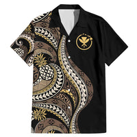Hawaii Pineapple Brown Tribal Pattern Family Matching Mermaid Dress and Hawaiian Shirt - Polynesian Pride