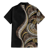 Hawaii Pineapple Brown Tribal Pattern Family Matching Mermaid Dress and Hawaiian Shirt - Polynesian Pride