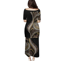 Hawaii Pineapple Brown Tribal Pattern Family Matching Puletasi and Hawaiian Shirt - Polynesian Pride