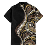Hawaii Pineapple Brown Tribal Pattern Hawaiian Shirt - Polynesian Pride