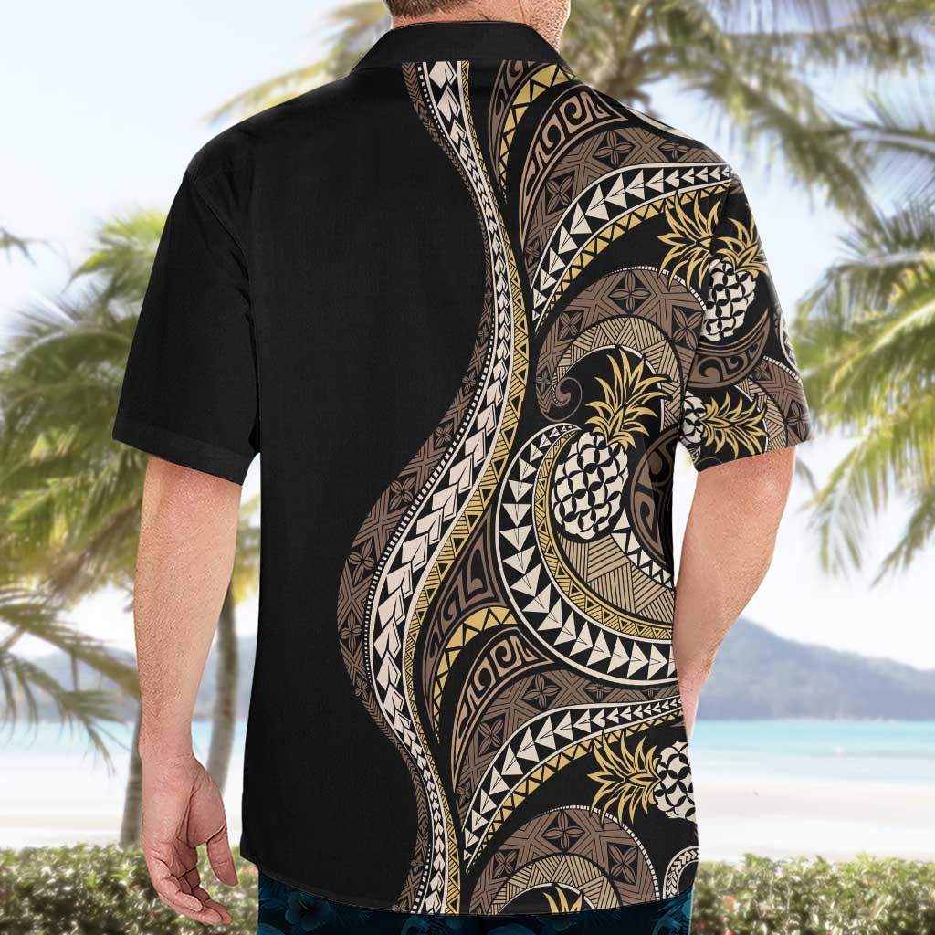 Hawaii Pineapple Brown Tribal Pattern Hawaiian Shirt - Polynesian Pride