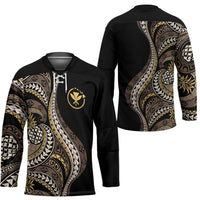Hawaii Pineapple Brown Tribal Pattern Hockey Jersey - Polynesian Pride