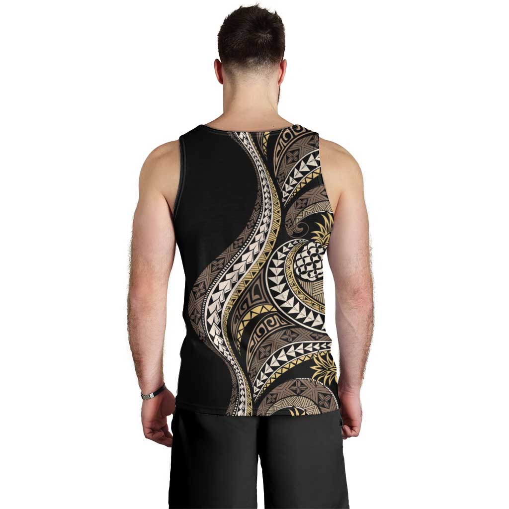 Hawaii Pineapple Brown Tribal Pattern Men Tank Top - Polynesian Pride