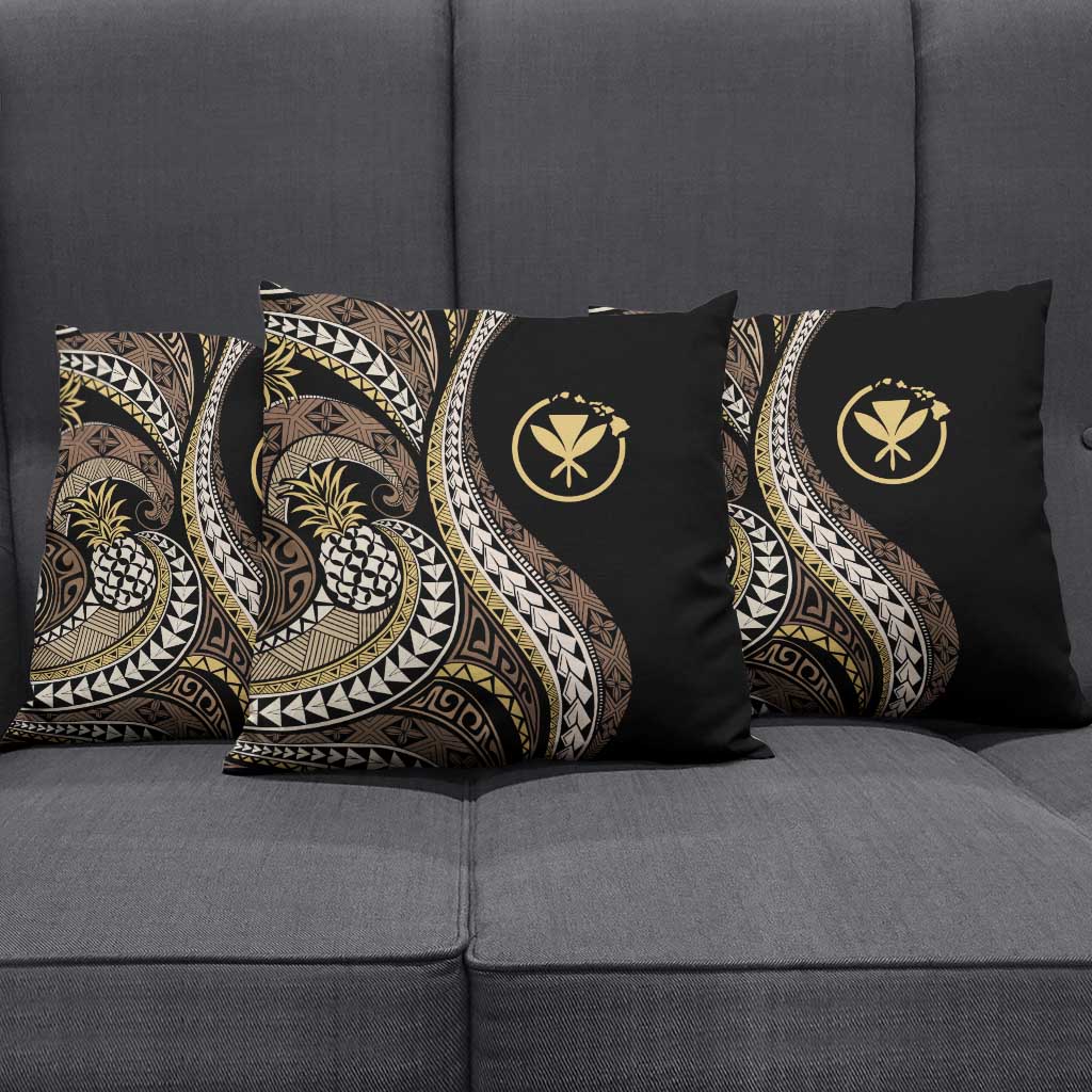 Hawaii Pineapple Brown Tribal Pattern Pillow Cover - Polynesian Pride