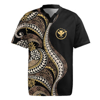 Hawaii Pineapple Brown Tribal Pattern Rugby Jersey - Polynesian Pride