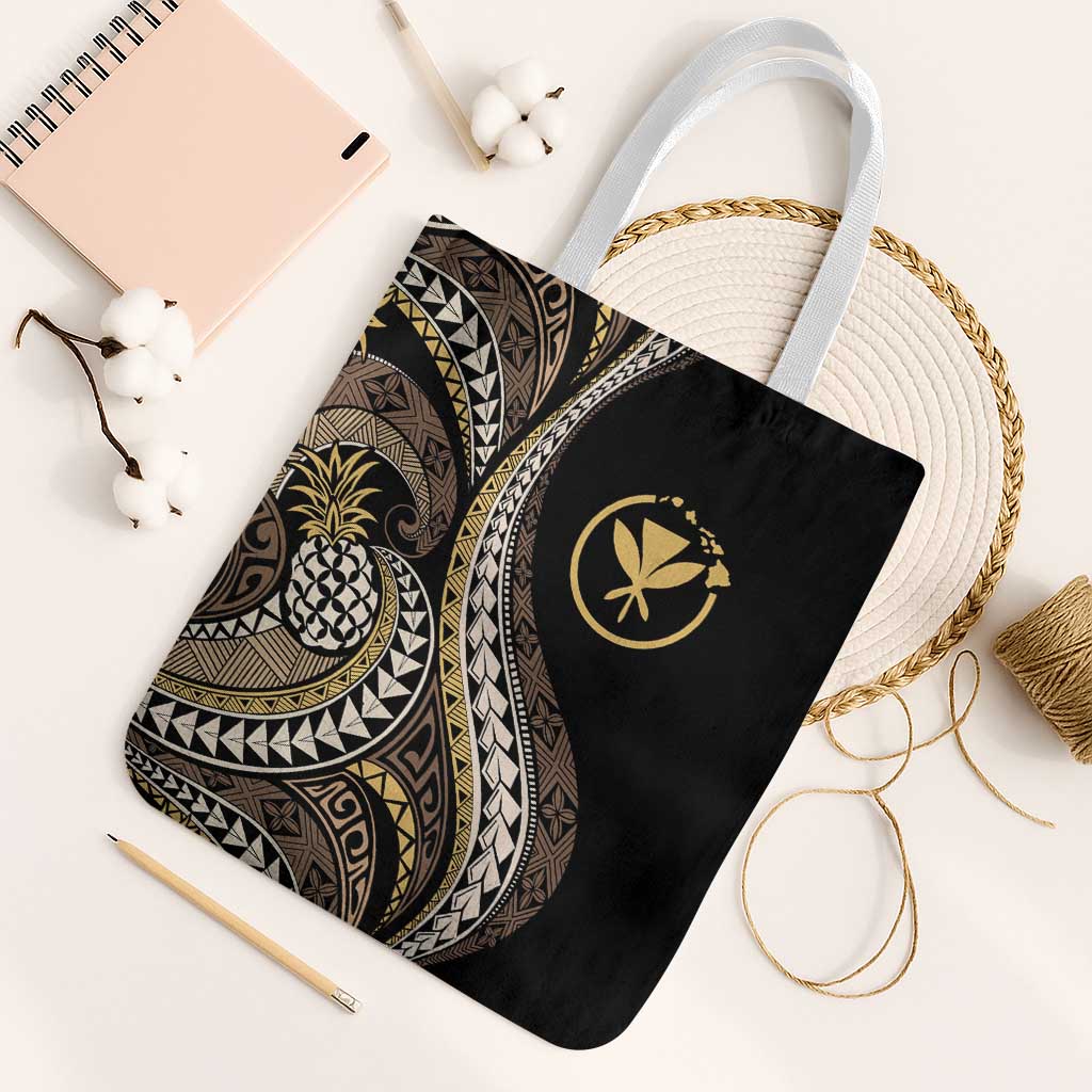 Hawaii Pineapple Brown Tribal Pattern Tote Bag - Polynesian Pride