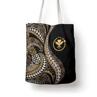 Hawaii Pineapple Brown Tribal Pattern Tote Bag - Polynesian Pride