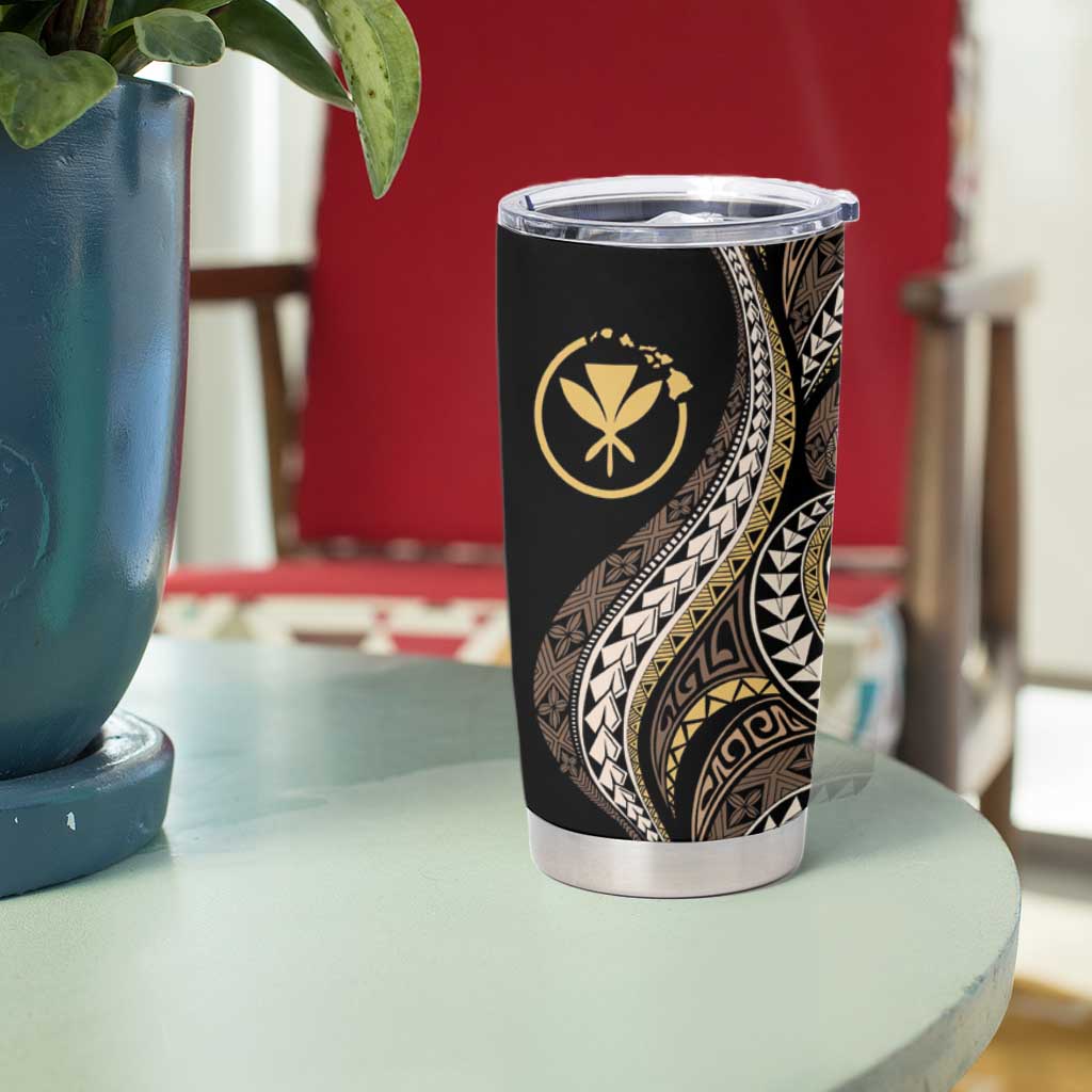 Hawaii Pineapple Brown Tribal Pattern Tumbler Cup - Polynesian Pride