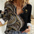 Hawaii Pineapple Brown Tribal Pattern Women Casual Shirt - Polynesian Pride