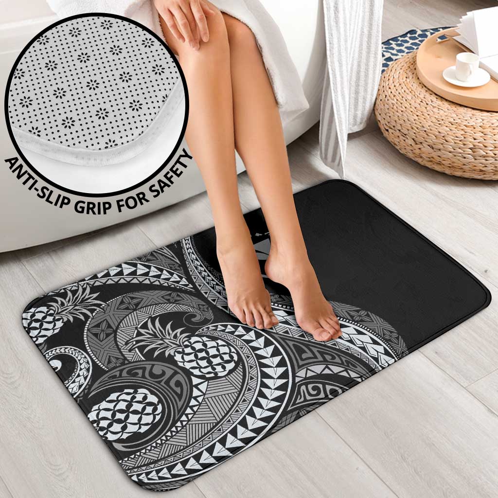 Hawaii Pineapple Gray Scale Tribal Pattern Bathroom Set - Polynesian Pride