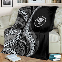 Hawaii Pineapple Gray Scale Tribal Pattern Blanket - Polynesian Pride