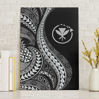Hawaii Pineapple Gray Scale Tribal Pattern Canvas Wall Art - Polynesian Pride