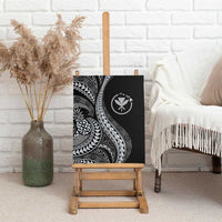 Hawaii Pineapple Gray Scale Tribal Pattern Canvas Wall Art - Polynesian Pride