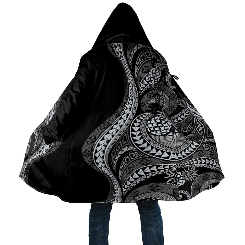 Hawaii Pineapple Gray Scale Tribal Pattern Cloak - Polynesian Pride