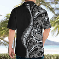 Hawaii Pineapple Gray Scale Tribal Pattern Hawaiian Shirt - Polynesian Pride