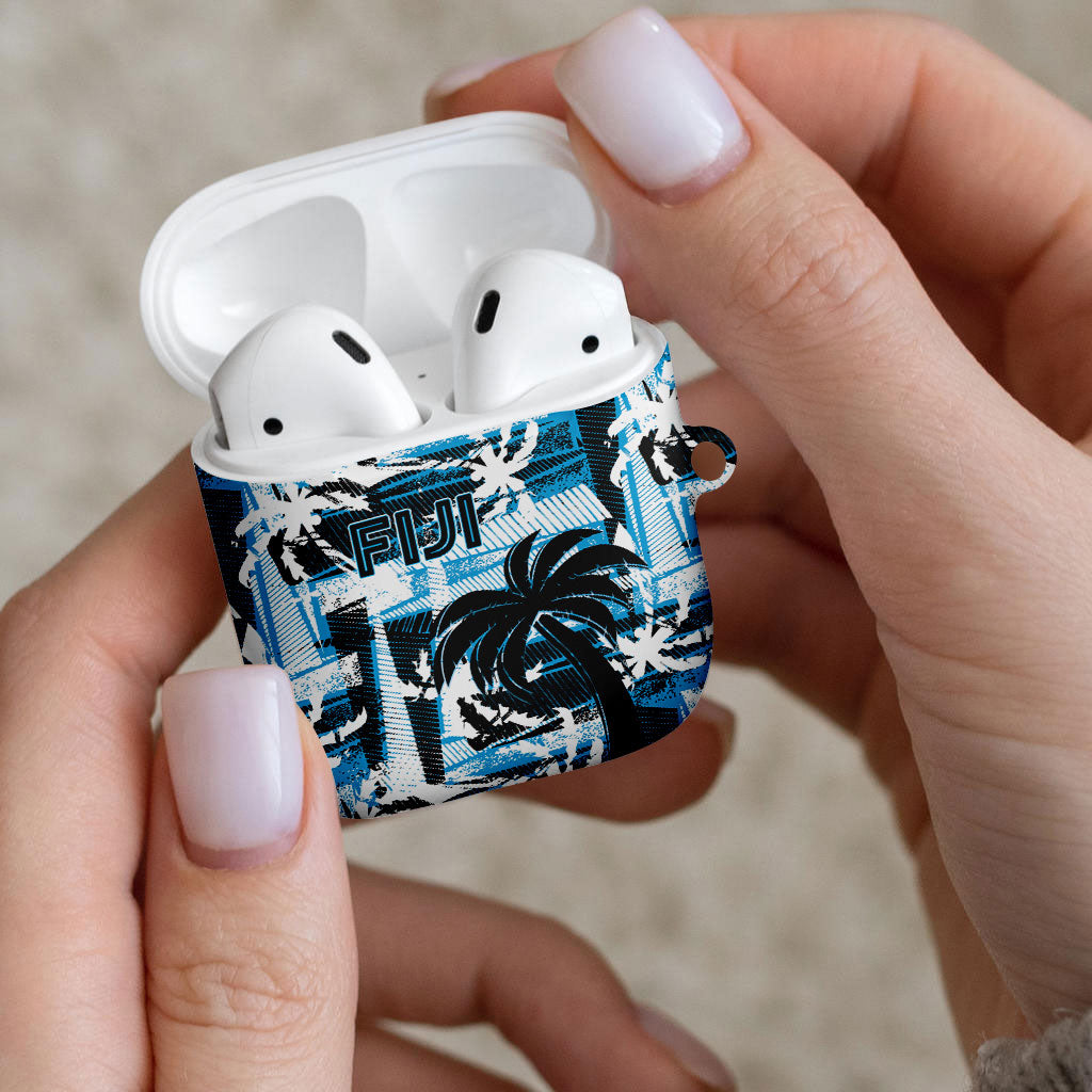 Fijian Rugby AirPods Case Grunge Palm Stylized LT01 - Polynesian Pride