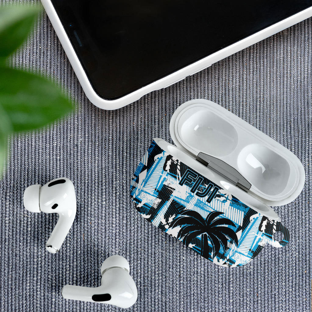 Fijian Rugby AirPods Case Grunge Palm Stylized LT01 - Polynesian Pride