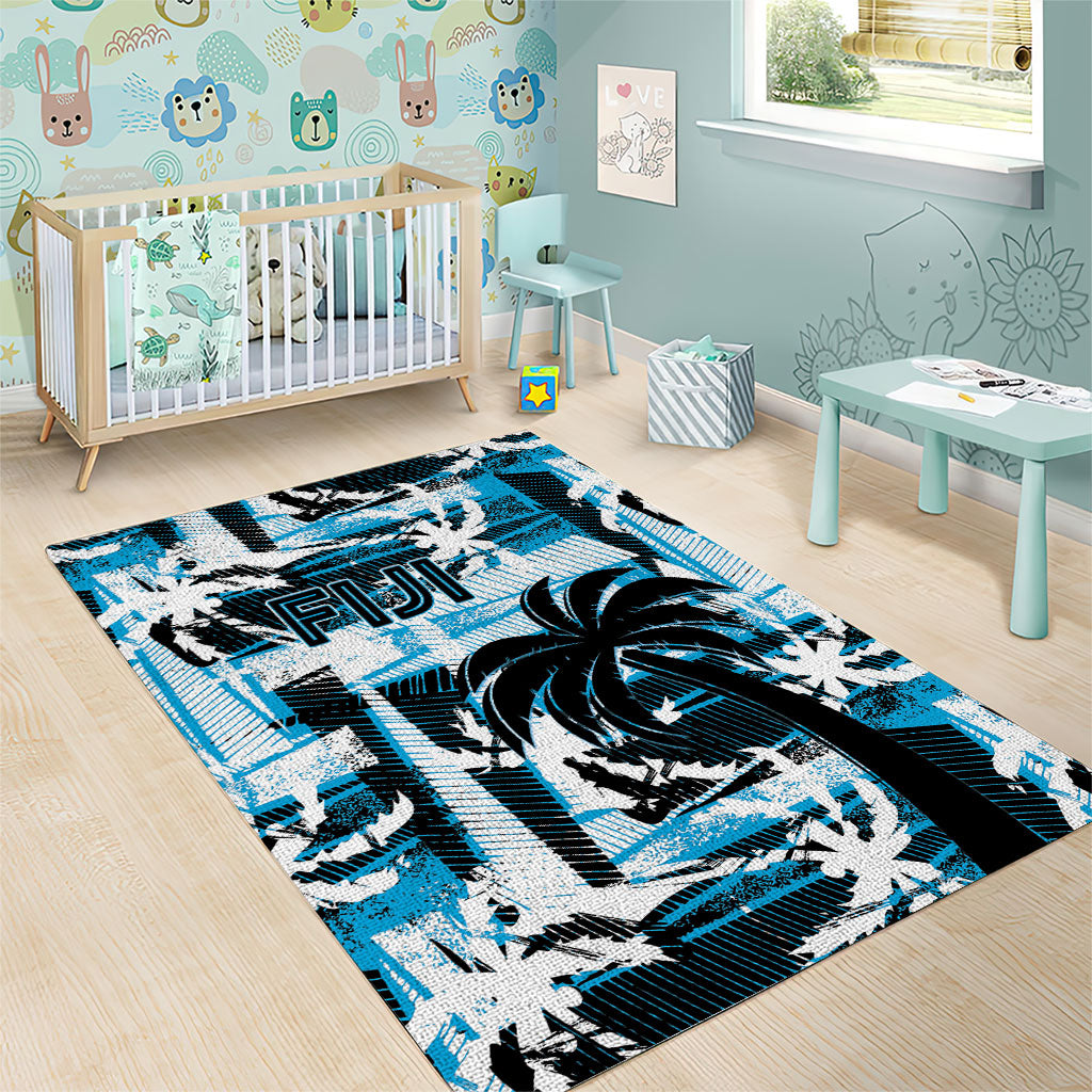 Fijian Rugby Area Rug Grunge Palm Stylized LT01 - Polynesian Pride