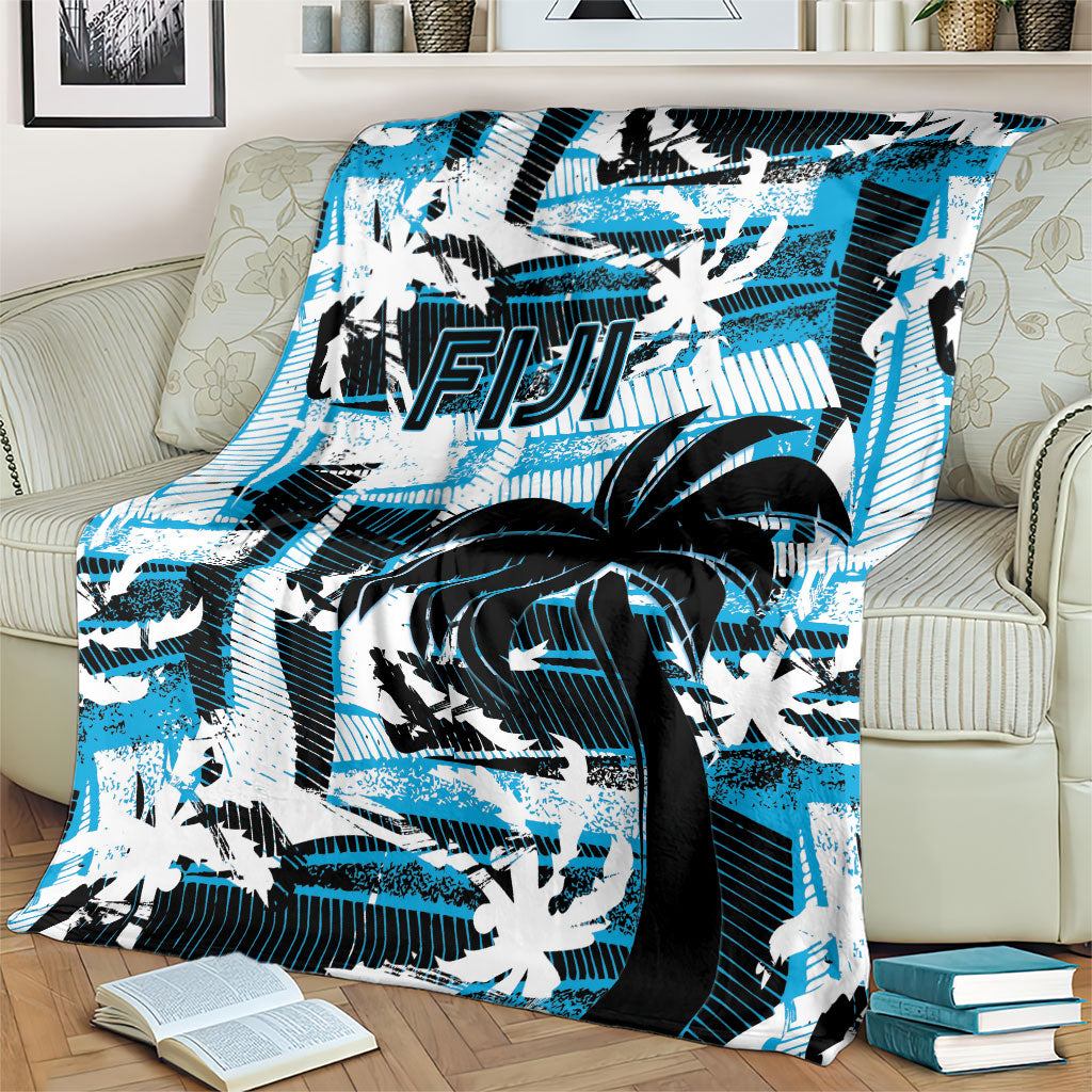 Fijian Rugby Blanket Grunge Palm Stylized LT01 - Polynesian Pride