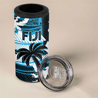 Custom Fijian Rugby 4 in 1 Can Cooler Tumbler Grunge Palm Stylized LT01 - Polynesian Pride