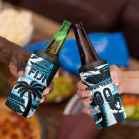 Custom Fijian Rugby 4 in 1 Can Cooler Tumbler Grunge Palm Stylized LT01 - Polynesian Pride