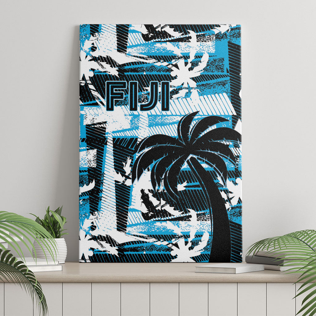 Fijian Rugby Canvas Wall Art Grunge Palm Stylized LT01 - Polynesian Pride