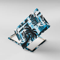 Fijian Rugby Canvas Wall Art Grunge Palm Stylized LT01 With Frame Blue - Polynesian Pride