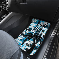 Custom Fijian Rugby Car Mats Grunge Palm Stylized LT01 - Polynesian Pride