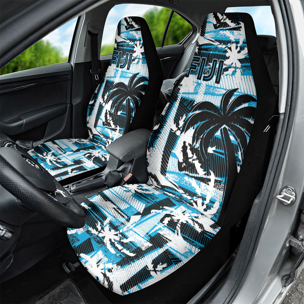 Fijian Rugby Car Seat Cover Grunge Palm Stylized LT01 - Polynesian Pride