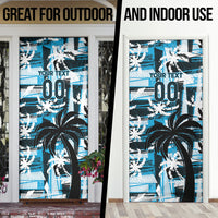 Custom Fijian Rugby Door Cover Grunge Palm Stylized LT01 - Polynesian Pride