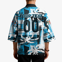 Custom Fijian Rugby Kimono Grunge Palm Stylized LT01 - Polynesian Pride