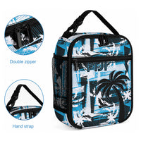 Fijian Rugby Lunch Bag Grunge Palm Stylized LT01 - Polynesian Pride